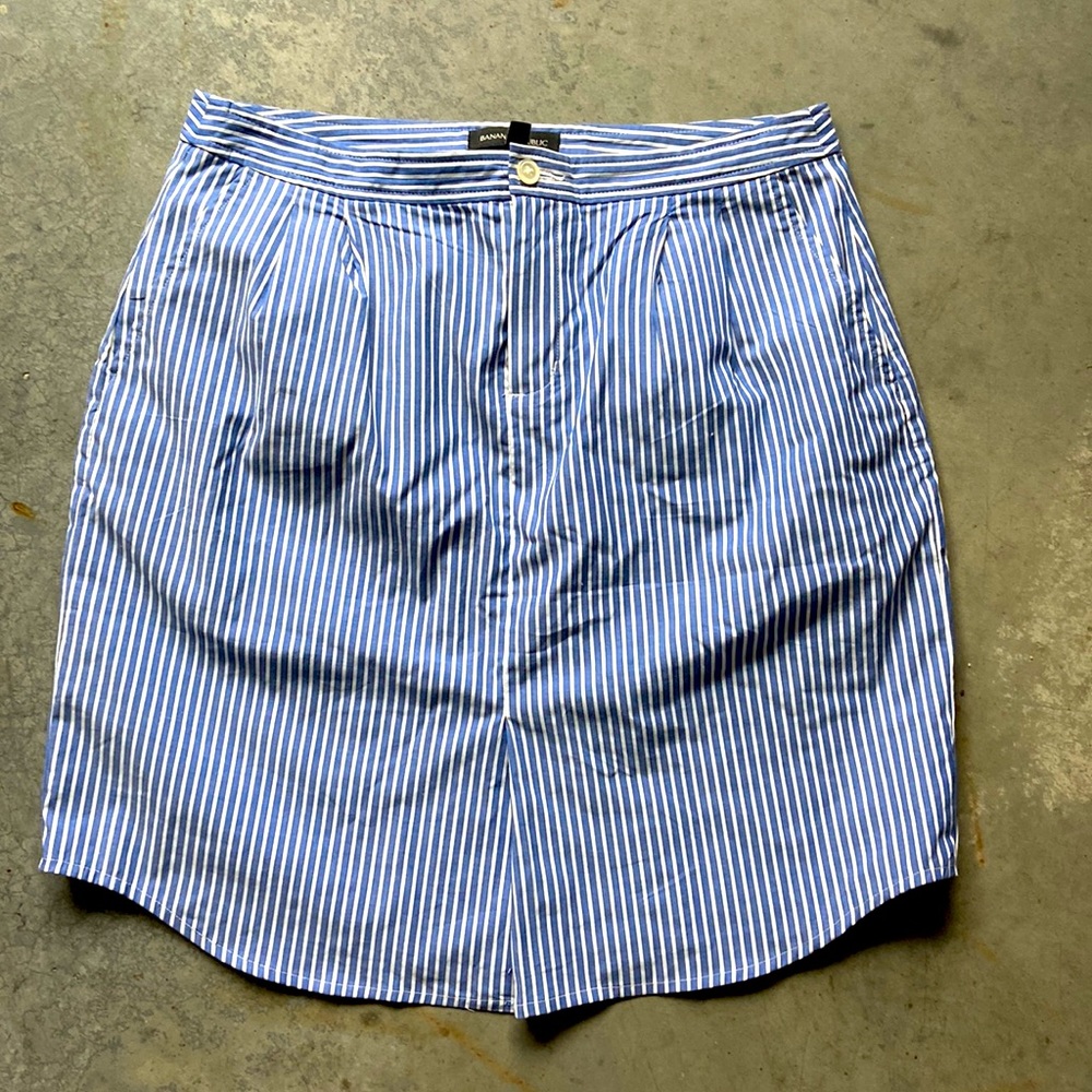 Banana Republic Blue and White Pinstripe Skirt